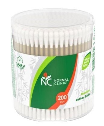 NC cotton buds bambusz száras fültisztító pálcika dobozban, 200db