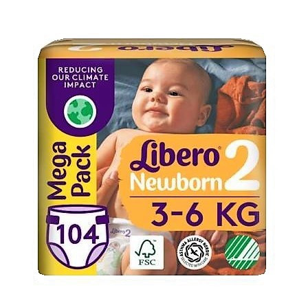 Libero Newborn 2-es méret (3-6kg), 108db