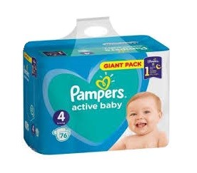 Pampers 4 active baby (8-14 kg), 76db