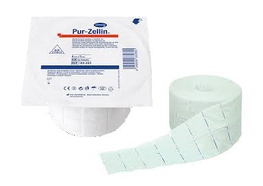 Pur-Zellin papírvattalapok tekercsben, 11 rétegű, 500lap, 4x5cm+4x5cm méretű lapocskák